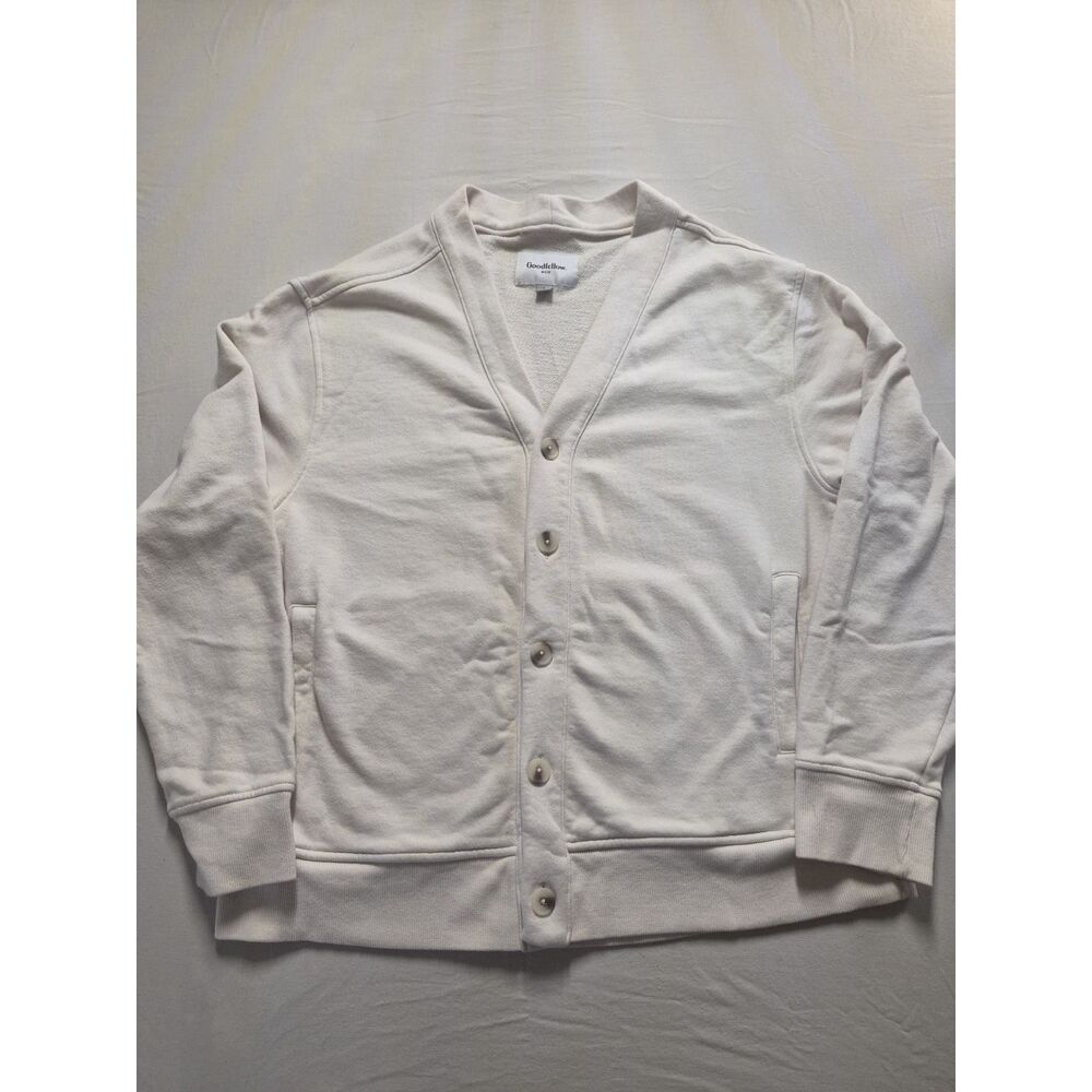 Goodfellow & Co Men's Fleece Cardigan Sweater Cream Large